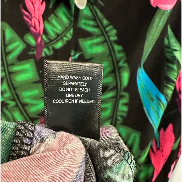 Colleen Lopez Halter Dress Vibrant Hibiscus Rayon Spandex Knee Length Large - Picture 7 of 13